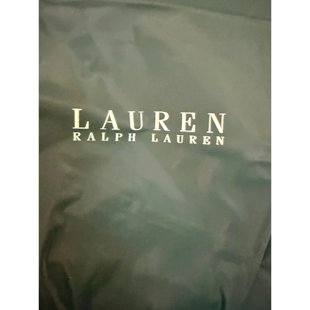 Lauren Ralph Lauren Forest Green Garment Bag with Logo and ID Window Travel Case